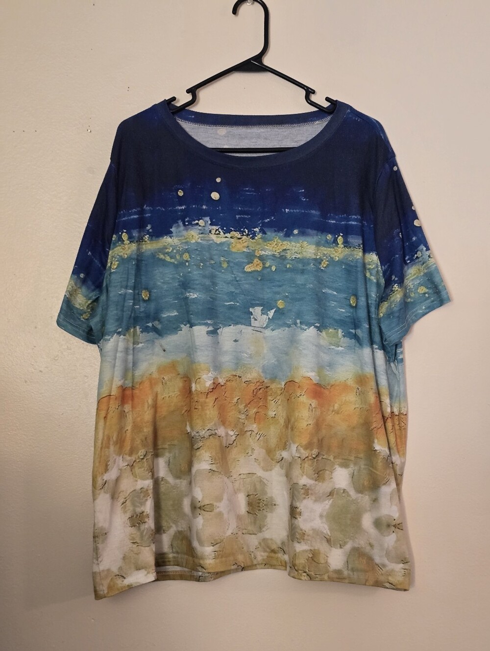 Blue Multicolor Graphic Shirt